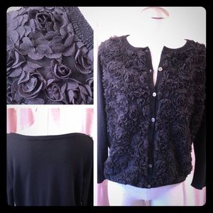 Vince Camuto black embellished sweater